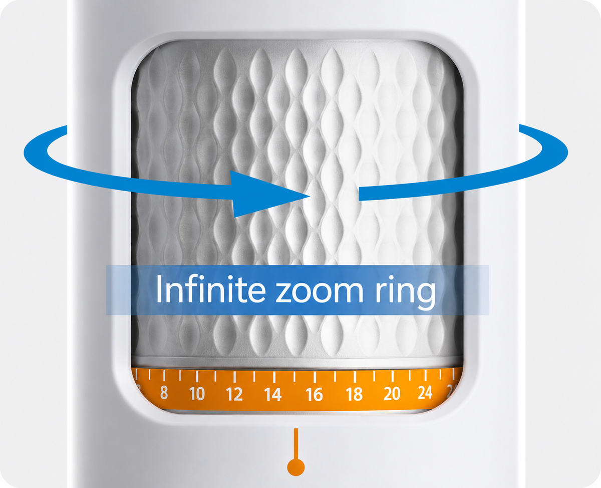 InfiZoom™ Stepless Focus